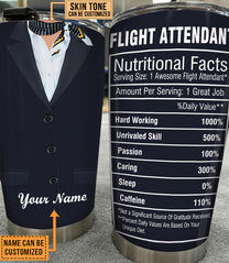 Personalized Flight Attendant Nutritional Facts Tumbler