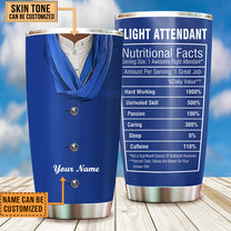 Personalized Flight Attendant Nutritional Facts Tumbler