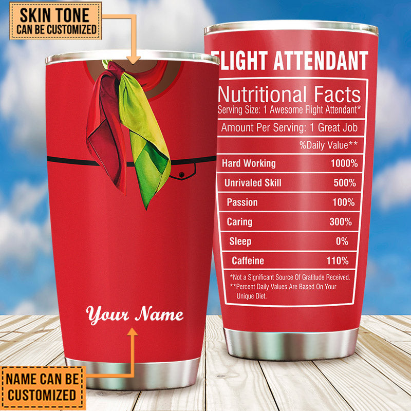 Personalized Flight Attendant Nutritional Facts Tumbler