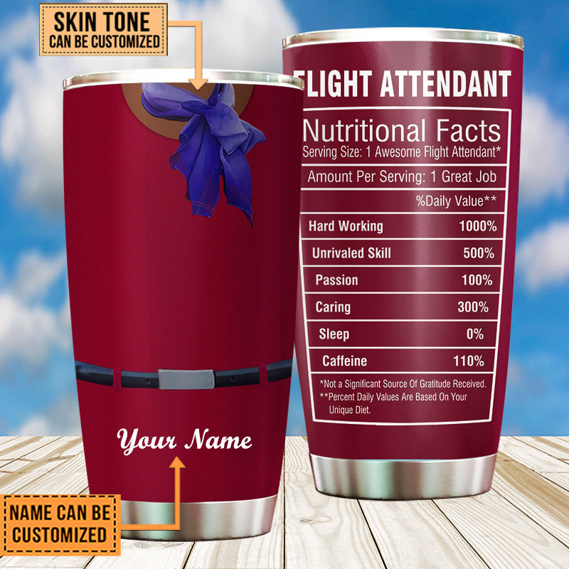 Personalized Flight Attendant Nutritional Facts Tumbler