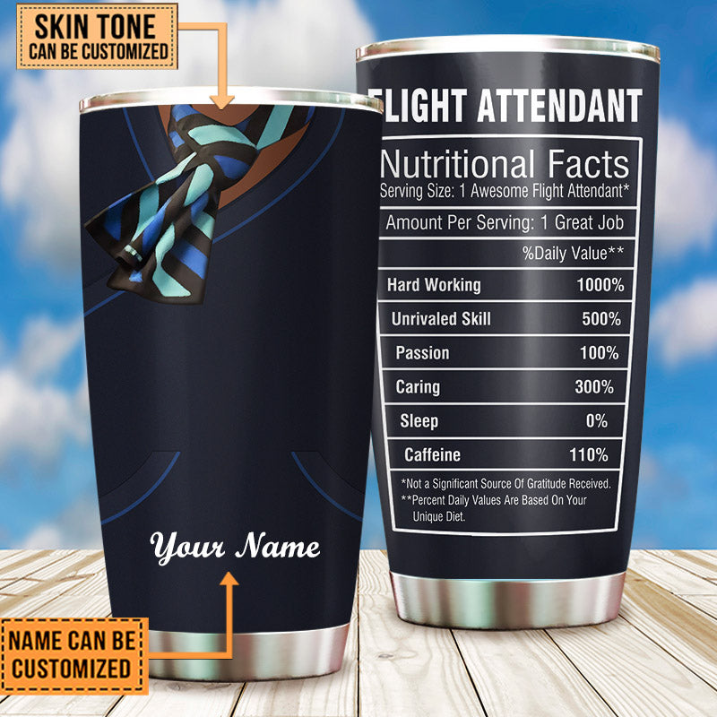 Personalized Flight Attendant Nutritional Facts Tumbler