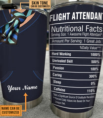 Personalized Flight Attendant Nutritional Facts Tumbler