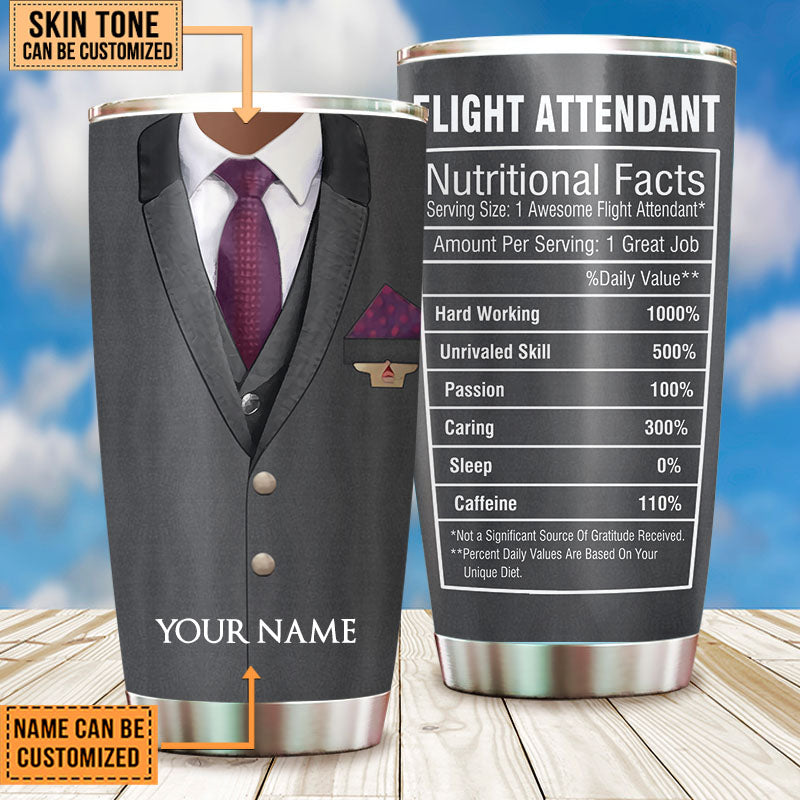 Personalized Flight Attendant Nutritional Facts Tumbler