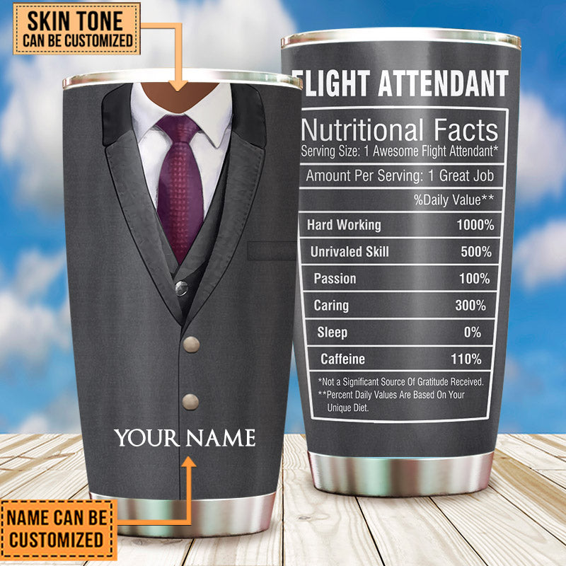 Personalized Flight Attendant Nutritional Facts Tumbler