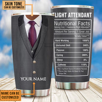 Personalized Flight Attendant Nutritional Facts Tumbler