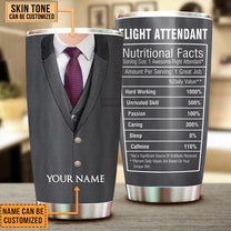 Personalized Flight Attendant Nutritional Facts Tumbler