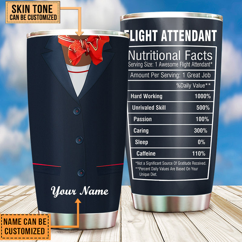 Personalized Flight Attendant Nutritional Facts Tumbler