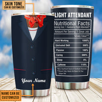 Personalized Flight Attendant Nutritional Facts Tumbler