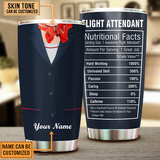 Personalized Flight Attendant Nutritional Facts Tumbler