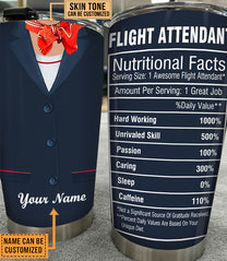 Personalized Flight Attendant Nutritional Facts Tumbler