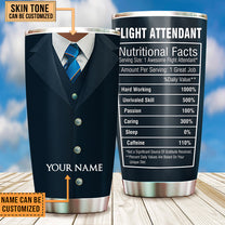 Personalized Flight Attendant Nutritional Facts Tumbler