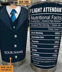 Personalized Flight Attendant Nutritional Facts Tumbler