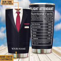 Personalized Flight Attendant Nutritional Facts Tumbler