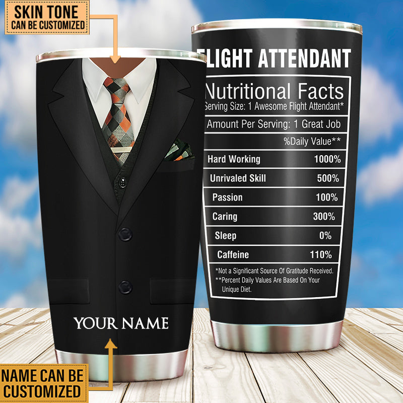 Personalized Flight Attendant Nutritional Facts Tumbler