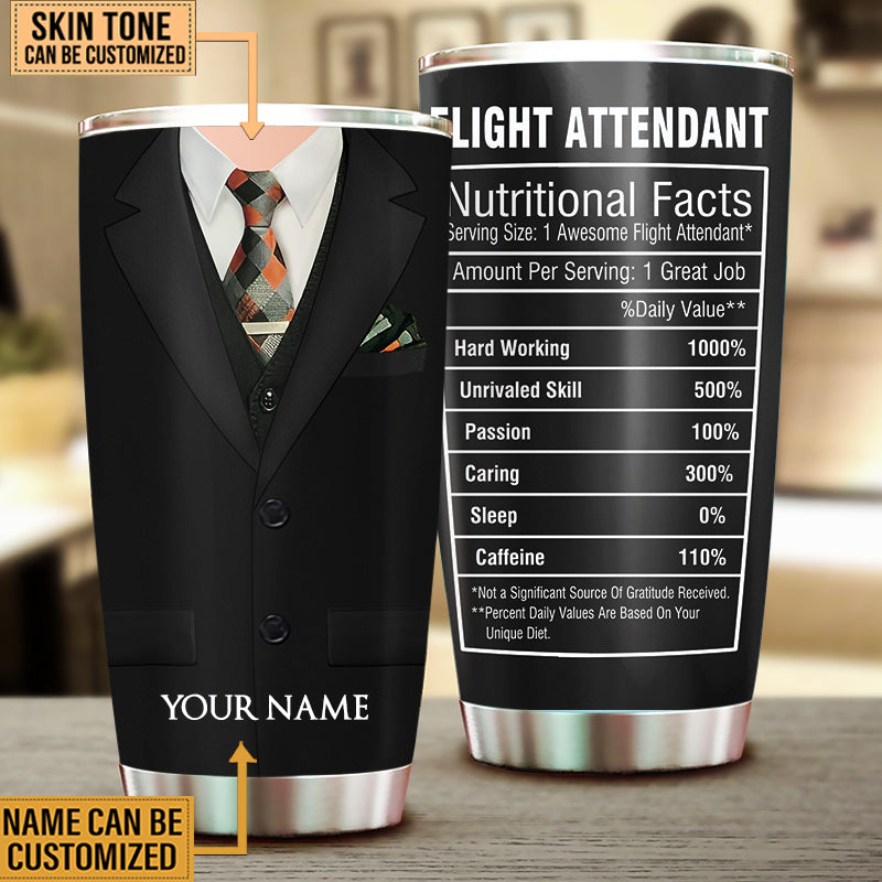 Personalized Flight Attendant Nutritional Facts Tumbler