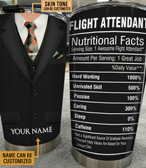 Personalized Flight Attendant Nutritional Facts Tumbler