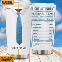 Personalized Flight Attendant Nutritional Facts Tumbler