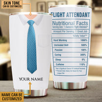 Personalized Flight Attendant Nutritional Facts Tumbler