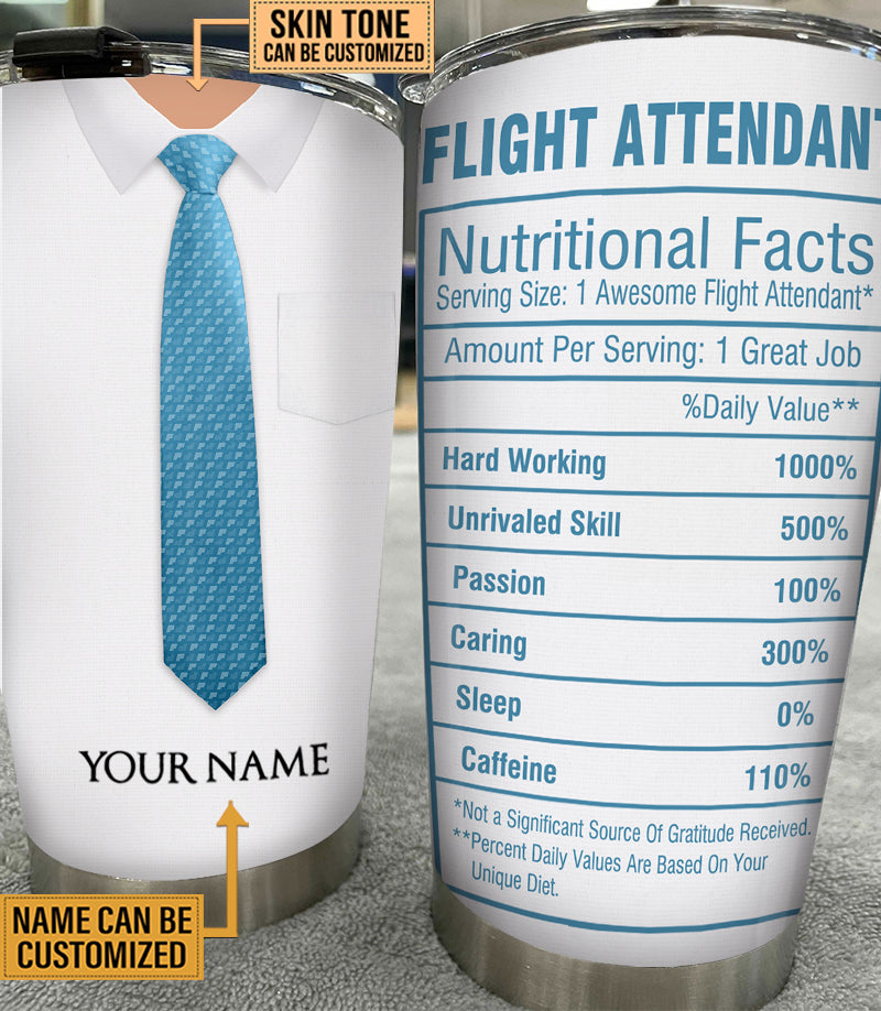 Personalized Flight Attendant Nutritional Facts Tumbler