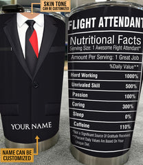 Personalized Flight Attendant Nutritional Facts Tumbler