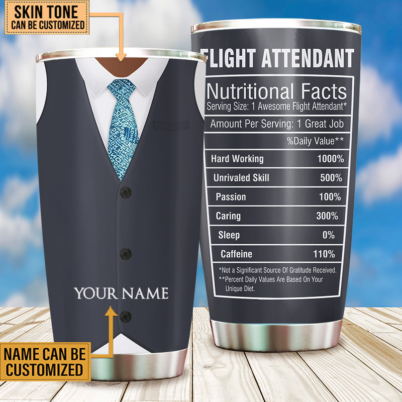 Personalized Flight Attendant Nutritional Facts Tumbler