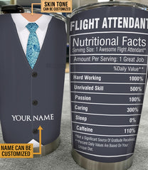 Personalized Flight Attendant Nutritional Facts Tumbler