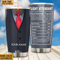 Personalized Flight Attendant Nutritional Facts Tumbler