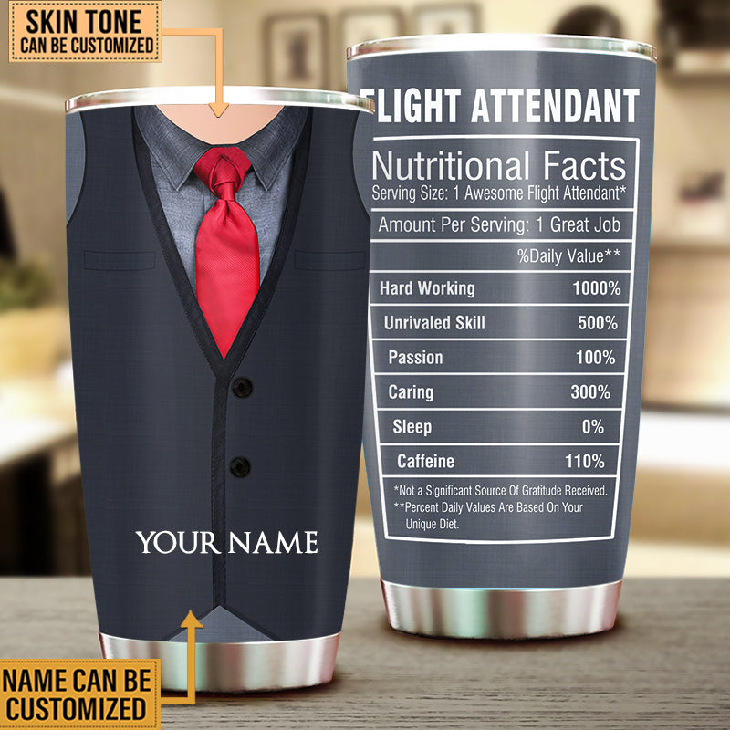 Personalized Flight Attendant Nutritional Facts Tumbler