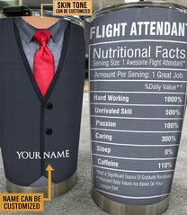 Personalized Flight Attendant Nutritional Facts Tumbler