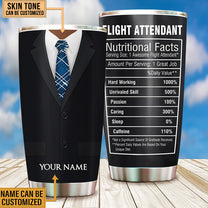 Personalized Flight Attendant Nutritional Facts Tumbler