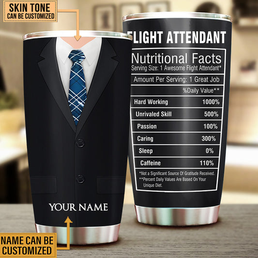 Personalized Flight Attendant Nutritional Facts Tumbler