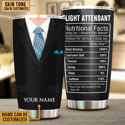 Personalized Flight Attendant Nutritional Facts Tumbler