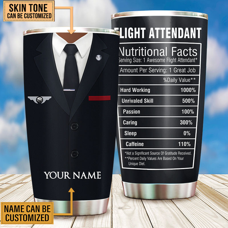 Personalized Flight Attendant Nutritional Facts Tumbler