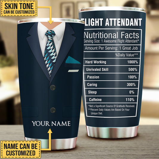 Personalized Flight Attendant Nutritional Facts Tumbler