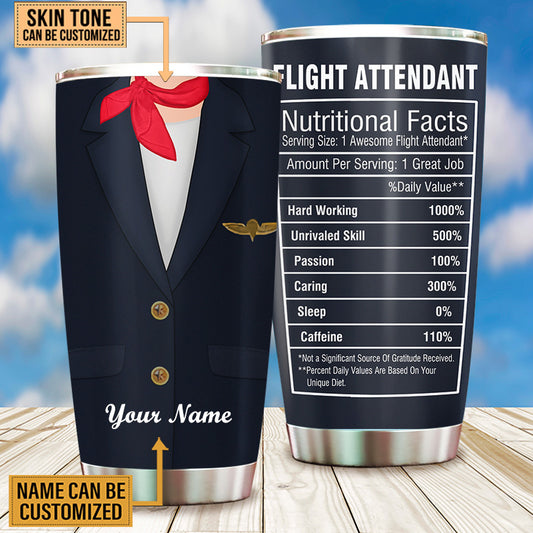 Personalized Flight Attendant Nutritional Facts Tumbler A4