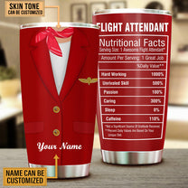 Personalized Flight Attendant Nutritional Facts Tumbler A4