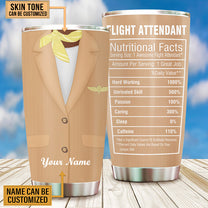 Personalized Flight Attendant Nutritional Facts Tumbler A4