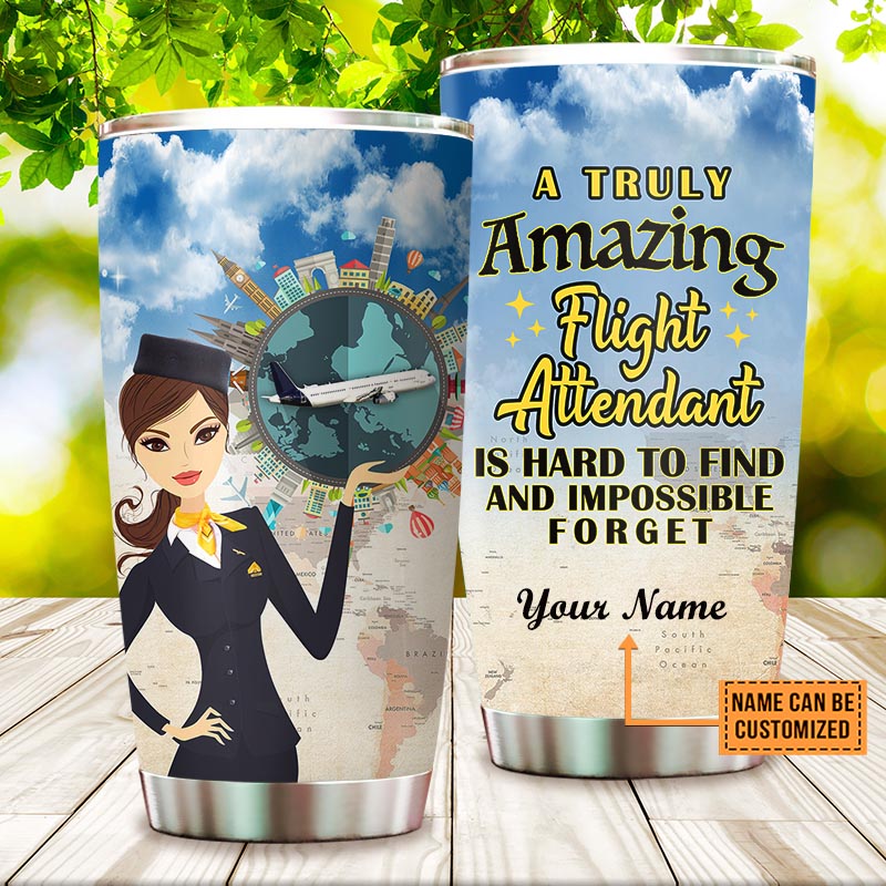 Personalized Flight Attendant Truly Amazing Tumbler