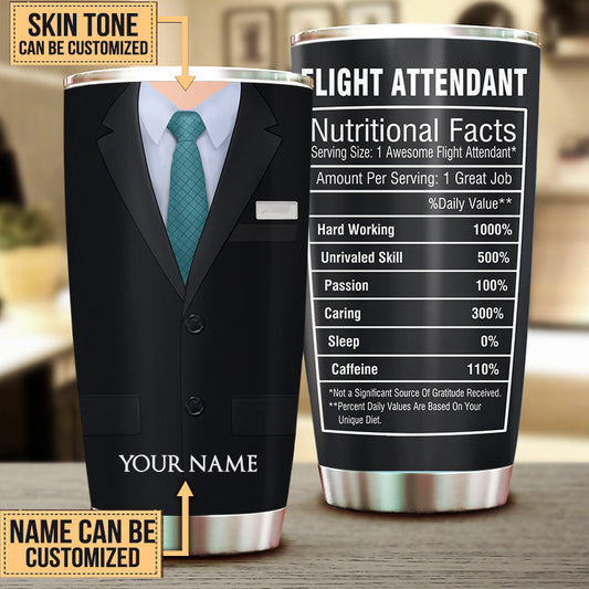 Personalized Flight Attendant Nutritional Facts Tumbler