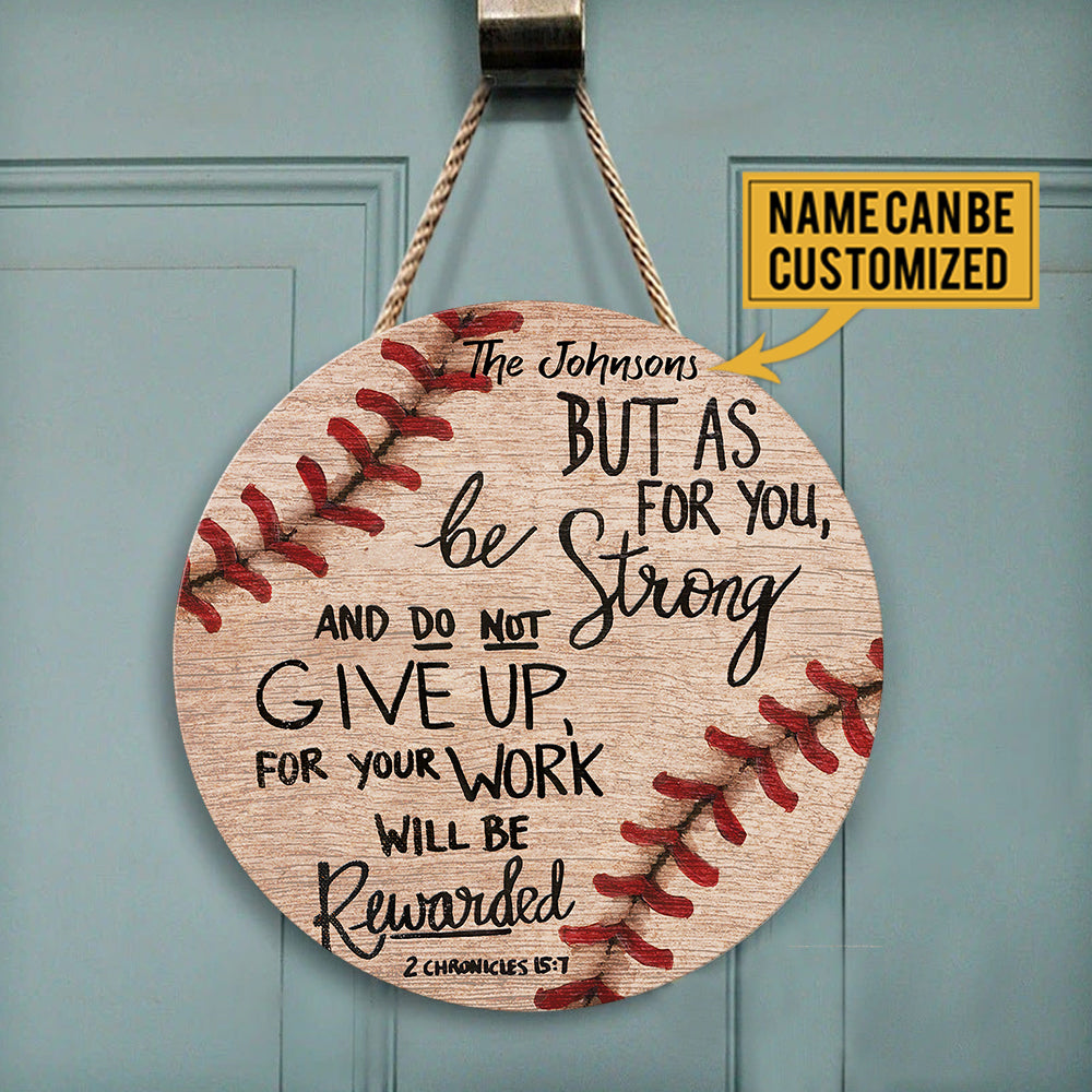 Personalized Baseball Wood Round Sign