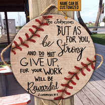 Personalized Baseball Wood Round Sign