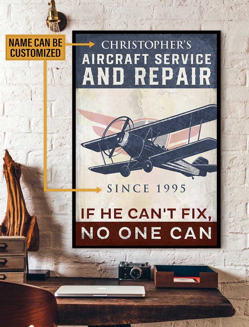 Personalized Aircraft Service and Repair Poster