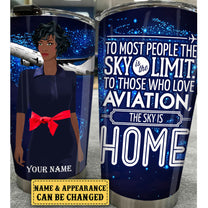 Personalized The Sky Is Home Flight Attendant Tumbler