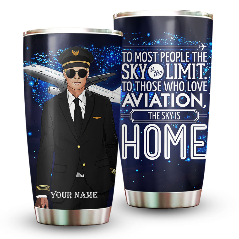 Personalized The Sky Is Home Pilot Tumbler