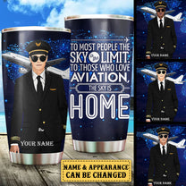 Personalized The Sky Is Home Pilot Tumbler