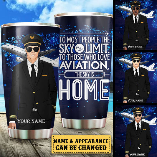 Personalized The Sky Is Home Pilot Tumbler