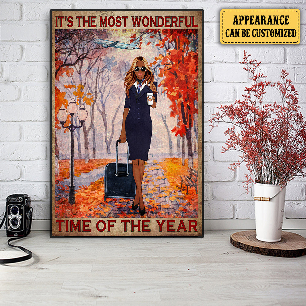 Personalized Flight Attendant It's The Most Wonderful Time Of The Year Poster