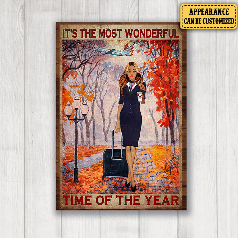 Personalized Flight Attendant It's The Most Wonderful Time Of The Year Poster