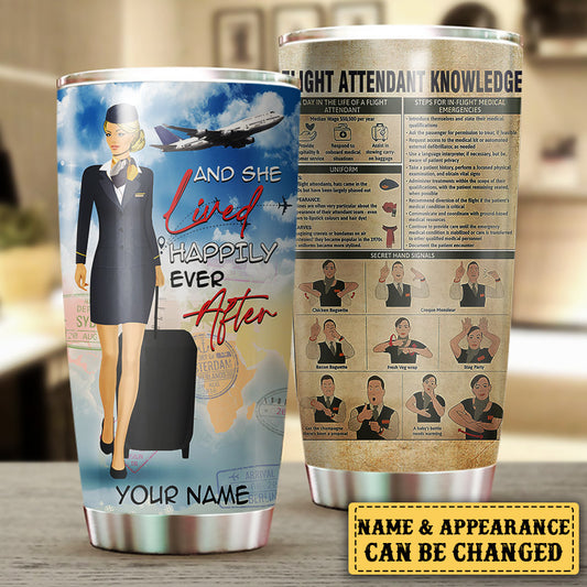 Personalized Flight Attendant Knowledge Tumbler