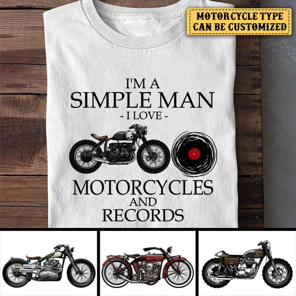 Personalized I Love Motorcycles And Records Shirt